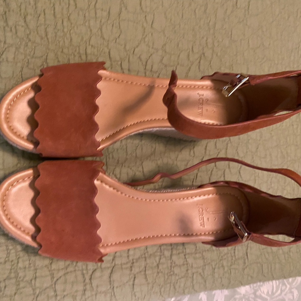 J Crew Suede Platform Espadrilles “Spice” size 9 with ankle strap new in box
